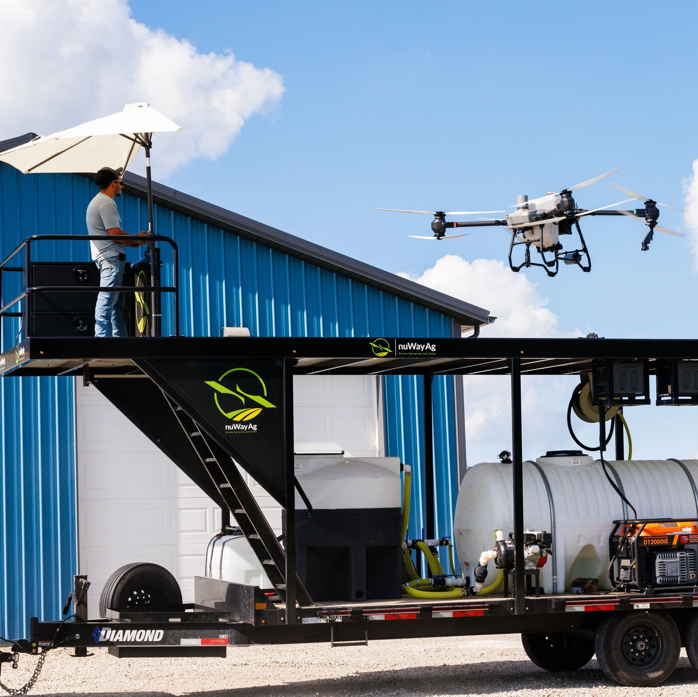 9-Foot Half Round Umbrella with Tilt